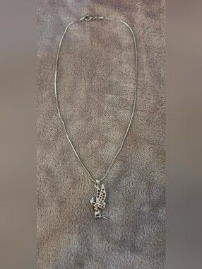 Silver Fairy Pendant Necklace with Red Accents